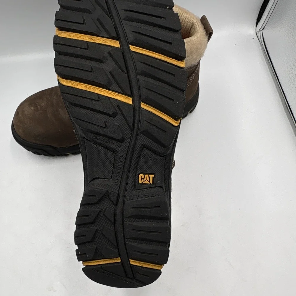 Caterpillar Tess Sundance Brown Leather EH Work Boots, Women's 7.5 Wide